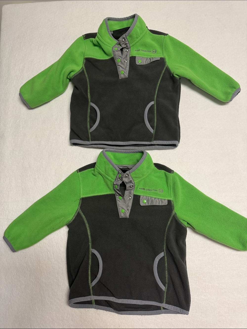 Free Country Green and Gray Kids Fleece Pullover